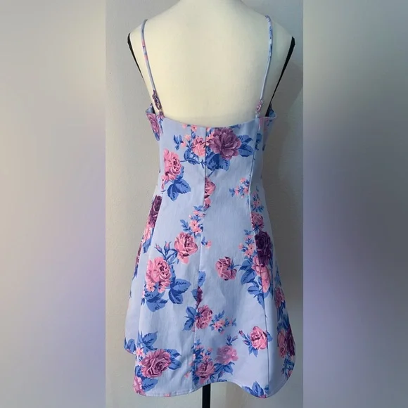 ZARA V-neck Floral Print Mini Dress Size Large - Picture 10 of 14